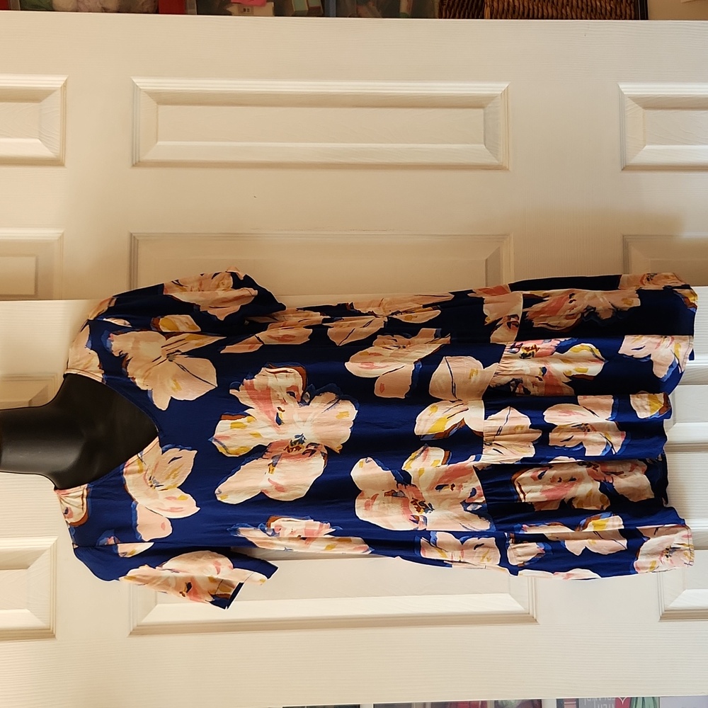 Summer Dress a new day blue & pink  sz small